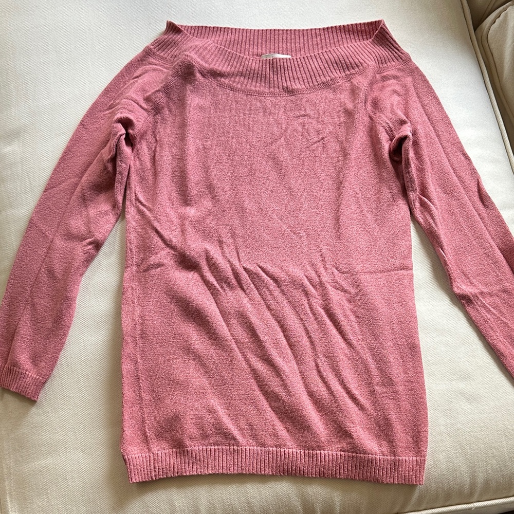 Halogen Off-the-Shoulder Pink Sweater